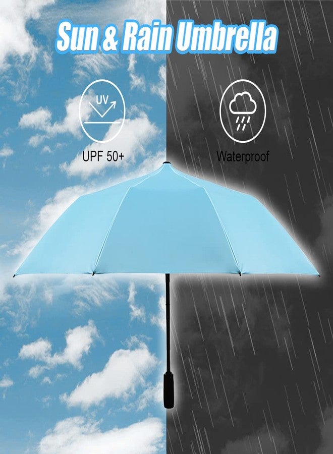 WOOLALA UV Sun Umbrella with Fan, Portable Cooling Fan Umbrella UPF 50+ Foldable Umbrella for Sun & Rain, USB Rechargeable Travel Umbrella Personal Fan for Heatstroke, Hot Days - Image 2